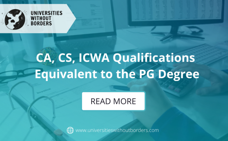  CA, CS, ICWA Qualifications Equivalent to the PG Degree